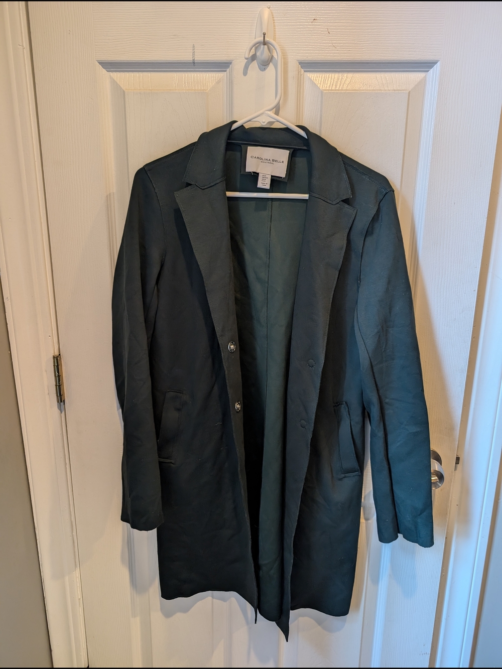 Carolina Belle Dark Forest Green Long Blazer Coat